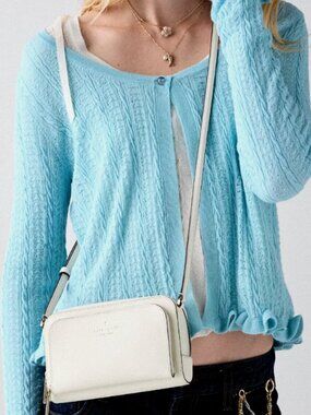 New Kate Spade Staci Mini Crossbody Bag Saffiano Meringue